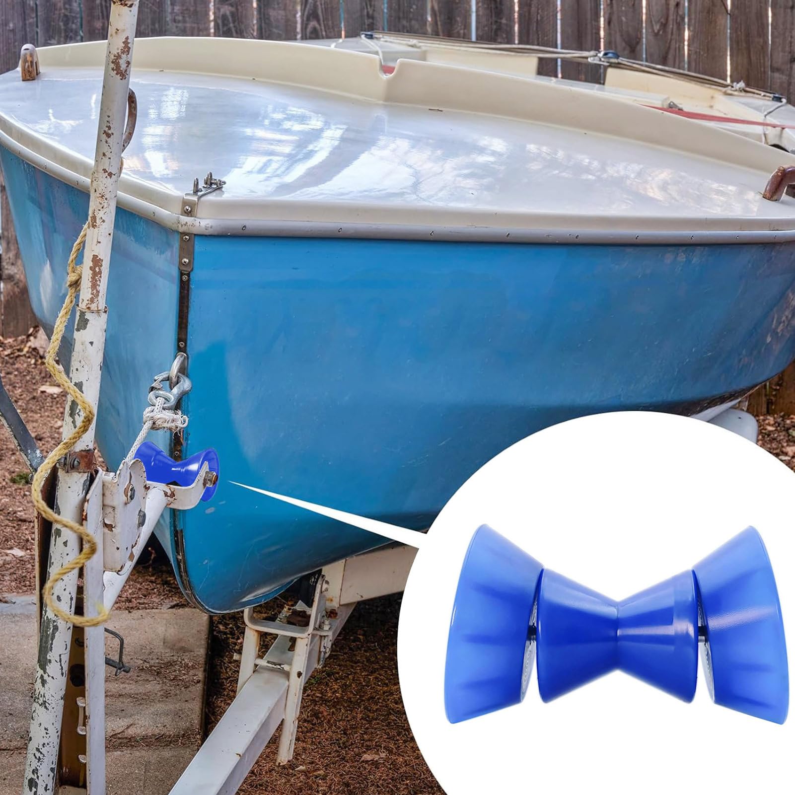 Rodillos de remolque para barcos – Rodillo delantero de remolque de barco que absorbe los golpes, rodillos de rampa de barco a prueba de óxido, piezas de remolque de barco para eje de 1/2 pulgada