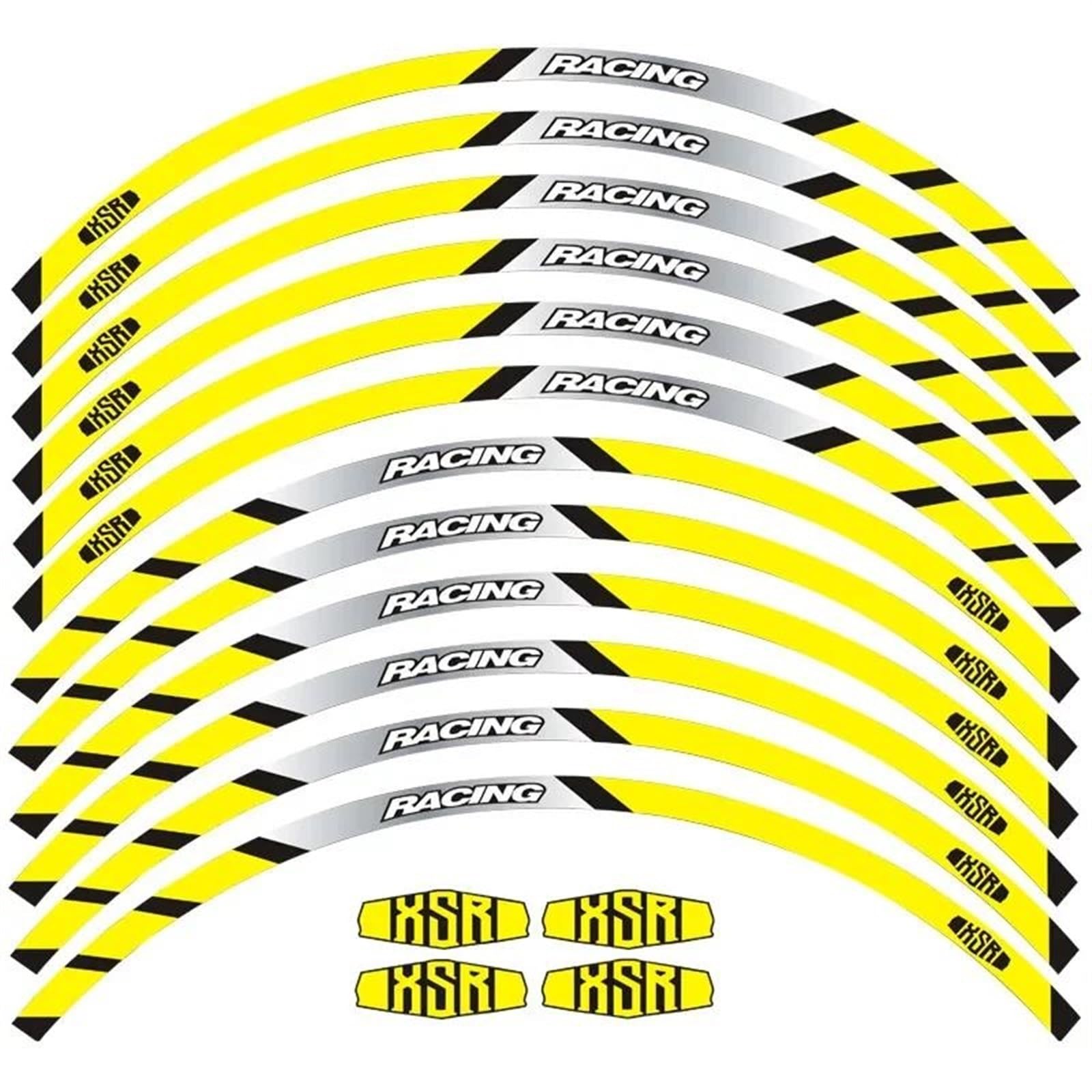 Motorcycle Wheel Stickers Night Reflective Decorative Rim for Yamaha XSR 125 155 700 900(Style 4)