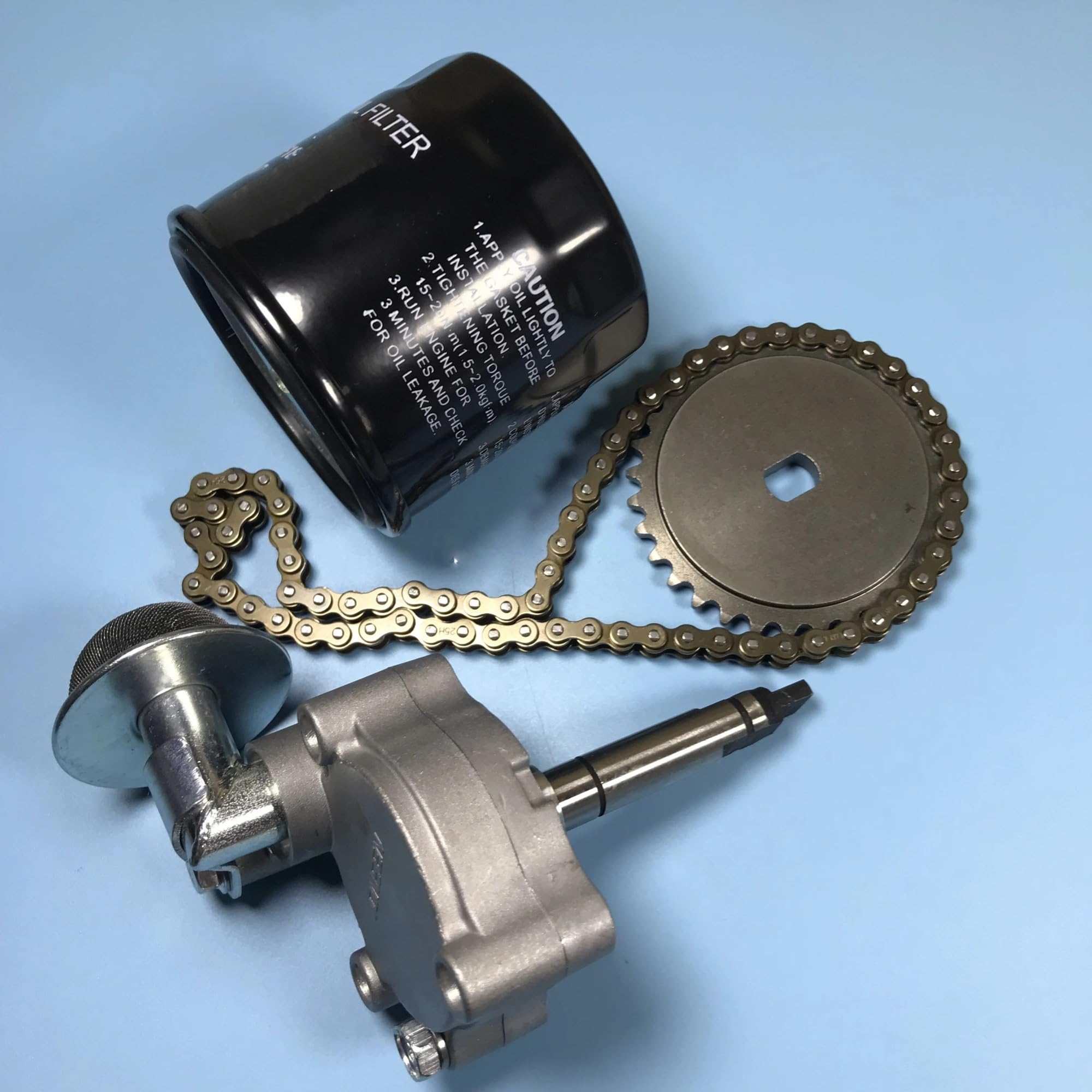 kit catena pompa olio Adatto per CF500 500CC ATV Kit di riparazione motore CF500 CF188 Filtro olio Pompa olio e pompa olio Trasmissione a catena Pignone catena pompa olio motore