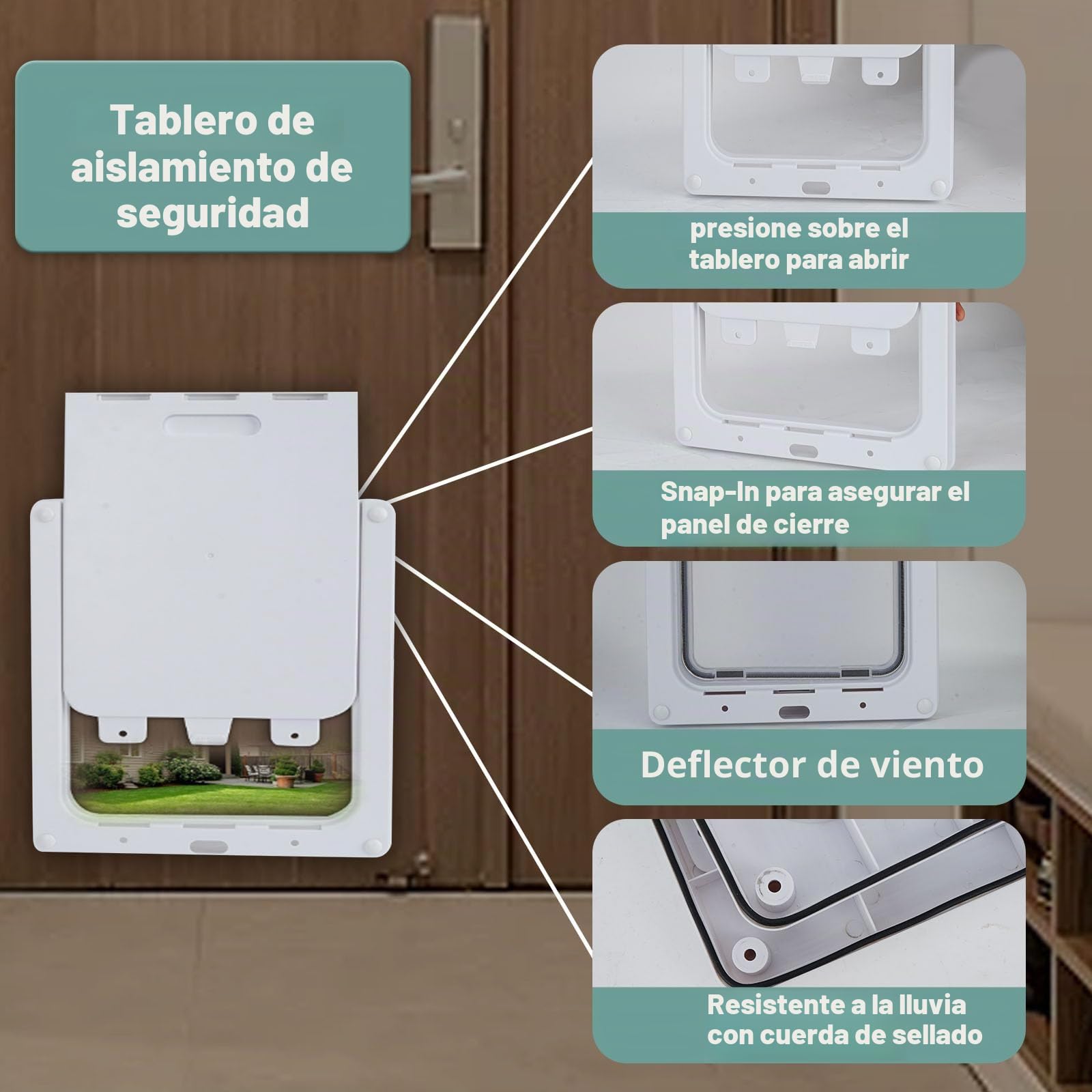 Lessmon - Puerta grande para perros y gatos, resistente a la intemperie, 17x14 para medianos y grandes