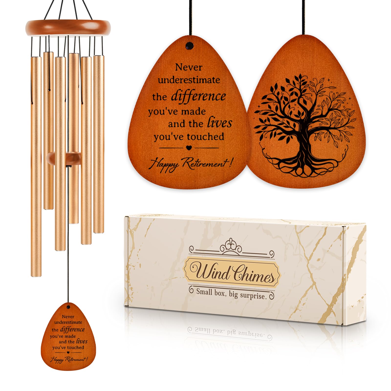 Niyewsor Retirement Gift for Woman Men Retirement Gifts Wind Chime, Happy Retirement Gifts for Coworker Nurse, Veterans, Teacher, Boss