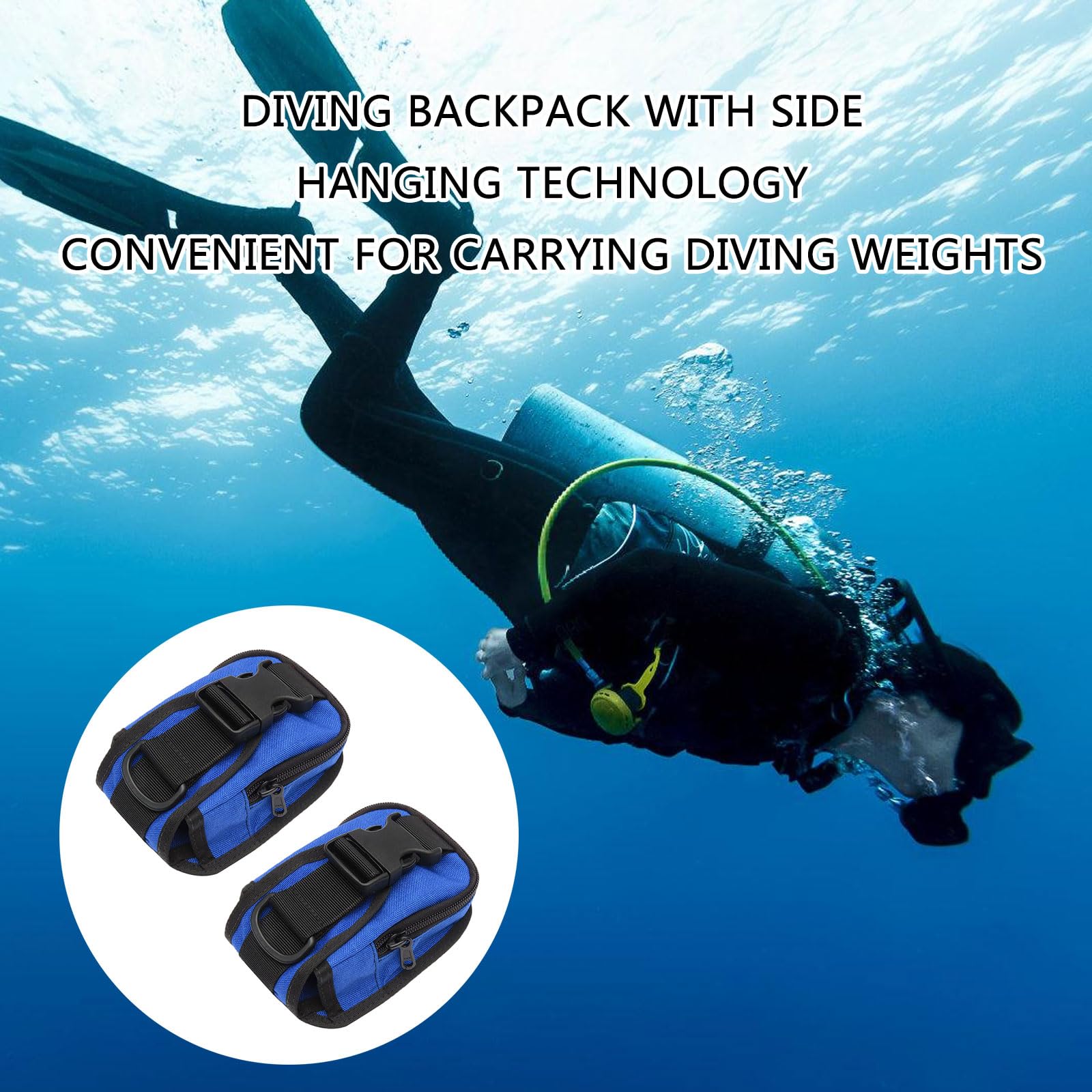 Generisch Sacca contrappeso da 2,7 kg con chiusura rapida | Coppia di borse per pesi subacquei da 2,3 kg, per immersioni subacquee, accessori per attrezzatura da snorkeling