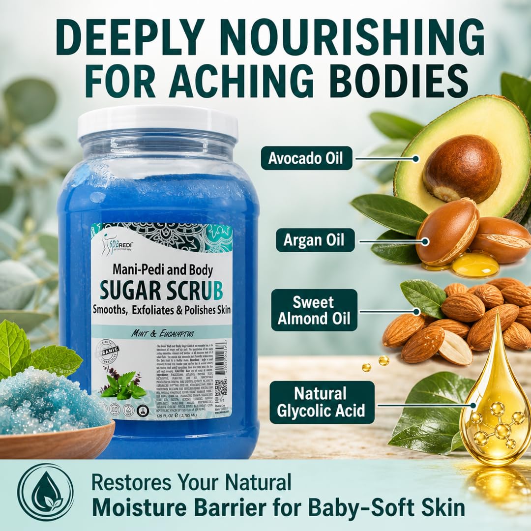 Amazon.com : SPA REDI Mint & Eucalyptus Exfoliating Sugar Body
