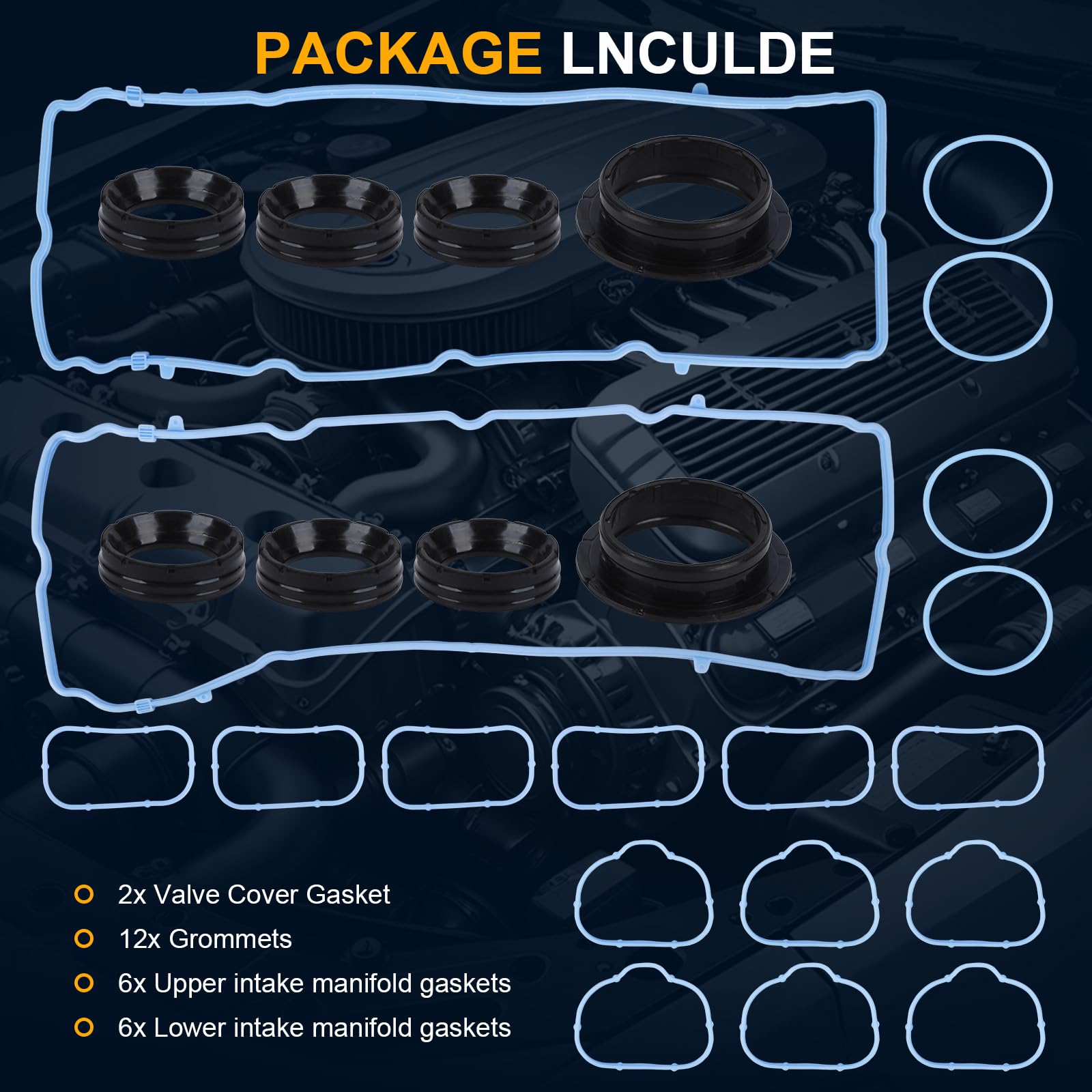 3.6L V6 Valve Cover Gaskets Set Replacement for 5184596AE Intake Manifold Gasket Jeep Dodge Chrysler 200 300 Wrangler Cherokee Challenger Charger Durango Journey Ram ProMaster 1500 2500 VS50805R 3.6L V6 Valve Cover Gaskets Set Replacement for 5184596AE Intake Manifold Gasket Jeep Dodge Chrysler 200 300 Wrangler Cherokee Challenger Charger Durango Journey Ram ProMaster 1500 2500 VS50805R