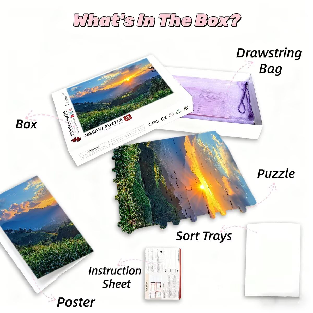 Puzzle 4000 sztuk puzzle zachód słońca krajobraz wymiary 141 x 87 cm puzzle dla dorosłych kreatywna rozrywka, śmieszne klasyczne puzzle zabawki edukacyjne oryginalne prezenty dla kobiet L-80