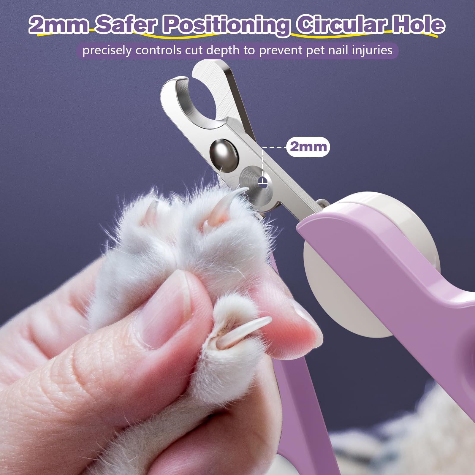 Coupe-griffes Chat Professionnel à Double Trou - Sécurisé, Lame Aiguisée, Poignée Ergonomique - Pour Chatons, Chiens, Lapins Et Petits Animaux - 7