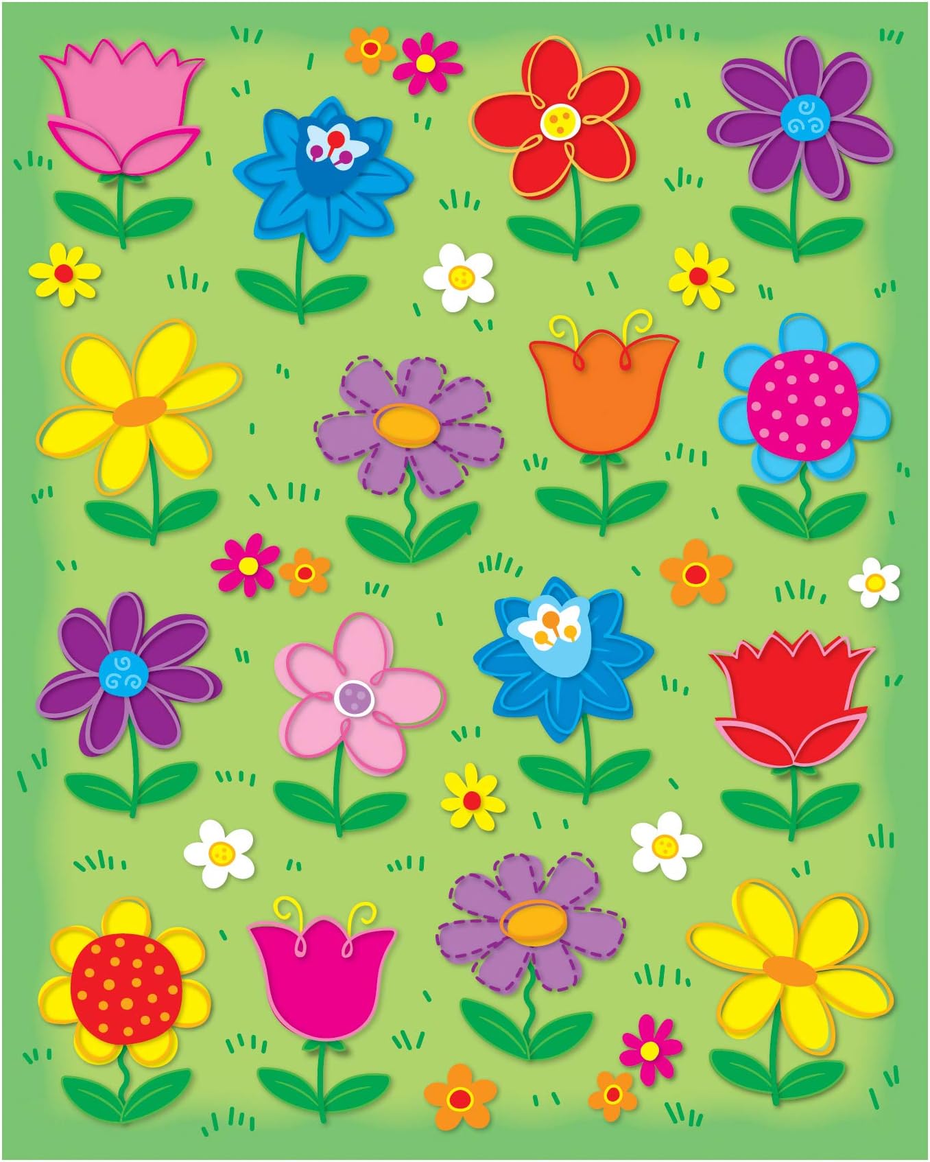 Carson Dellosa Flowers Spring Stickers - 96pc Colorful Tulips, Daisies, Sunflowers, Seasonal Classroom Teacher Motivational Rewards, Awards, Incentives, Prizes, Good Work