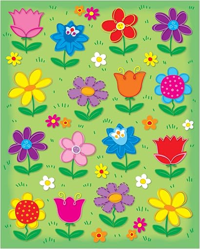 Carson Dellosa 96-Piece Flower Stickers for Kids Classroom Pack, Spring Flowers Classroom Stickers, Perfect for Incentive Charts, Spring Classroom Décor, Reward Stickers and More (6 Sheets) | 72PC Colorful Tulips, Daisies, Sunflowers, Seasonal Classroom Teacher Motivational Rewards, Awards, Incentives, Prizes