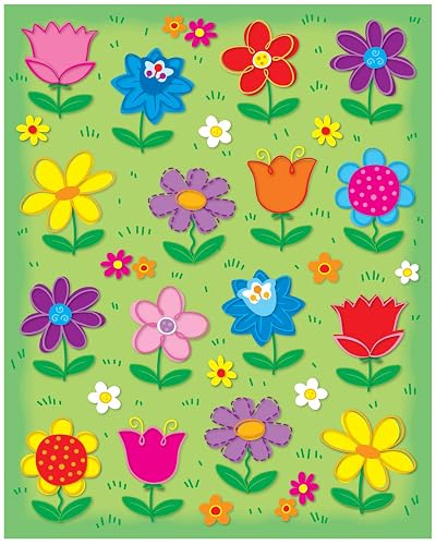 Carson Dellosa Flowers Spring Stickers - 96pc Colorful Tulips, Daisies, Sunflowers, Seasonal Classroom Teacher Motivational Rewards, Awards, Incentives, Prizes, Good Work - Flowers