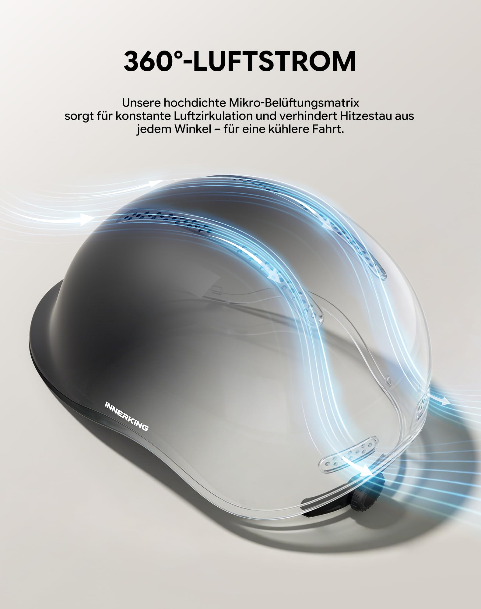 InnerKing Fahrradhelm für Damen & Herren, Sicherer & Leichter Radhelm für die Stadt, Urban Pendler & Rennrad, Belüftet, Fahrradhelm Damen mit Reflektoren Fahrradhelm Erwachsene City- & Rennrad