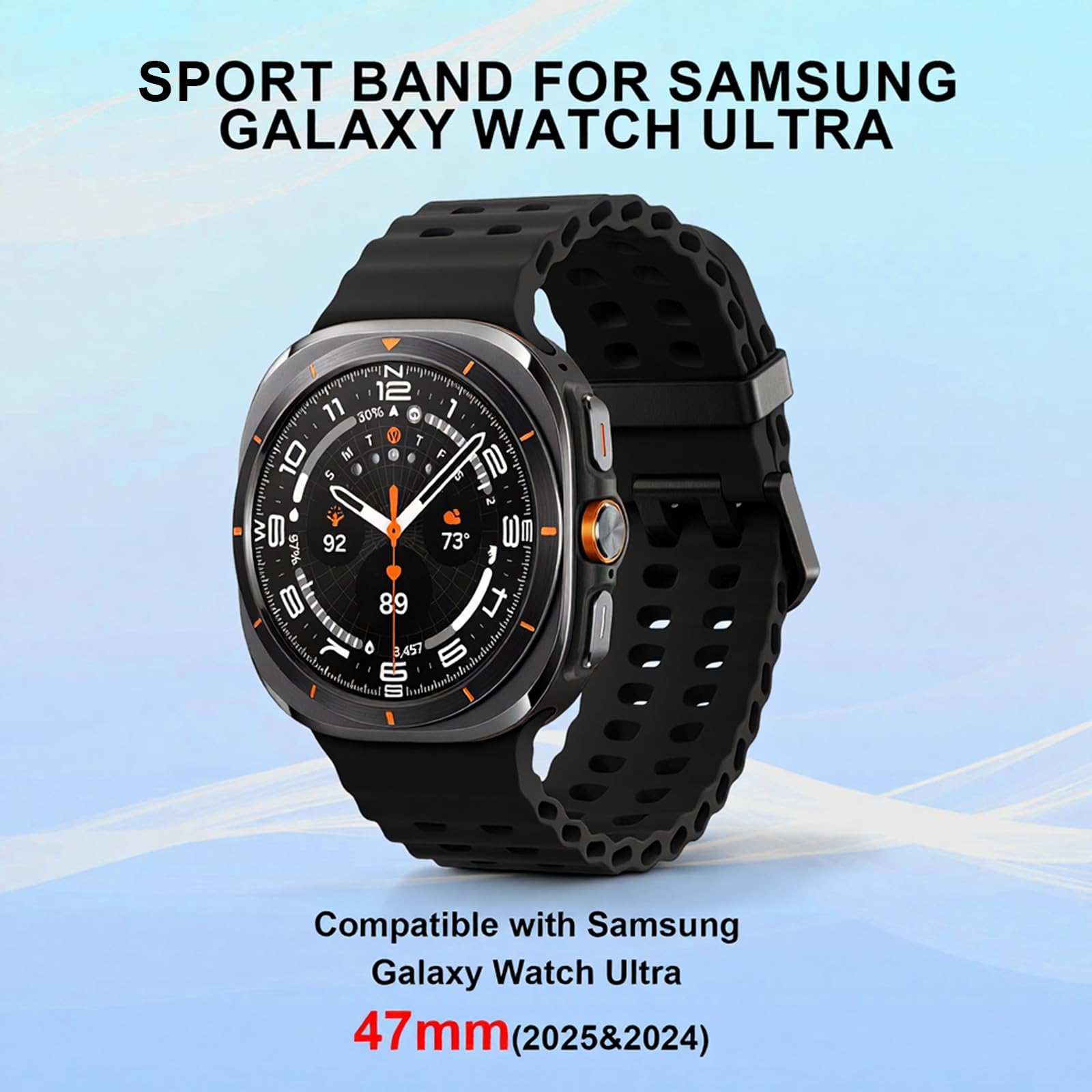 Elaikement Confezione da 6 cinturini in silicone marino per Samsung Galaxy Watch Ultra, 47 mm, uomo/donna, con 6 custodie protettive e custodia, cinturino sportivo morbido impermeabile compatibile con