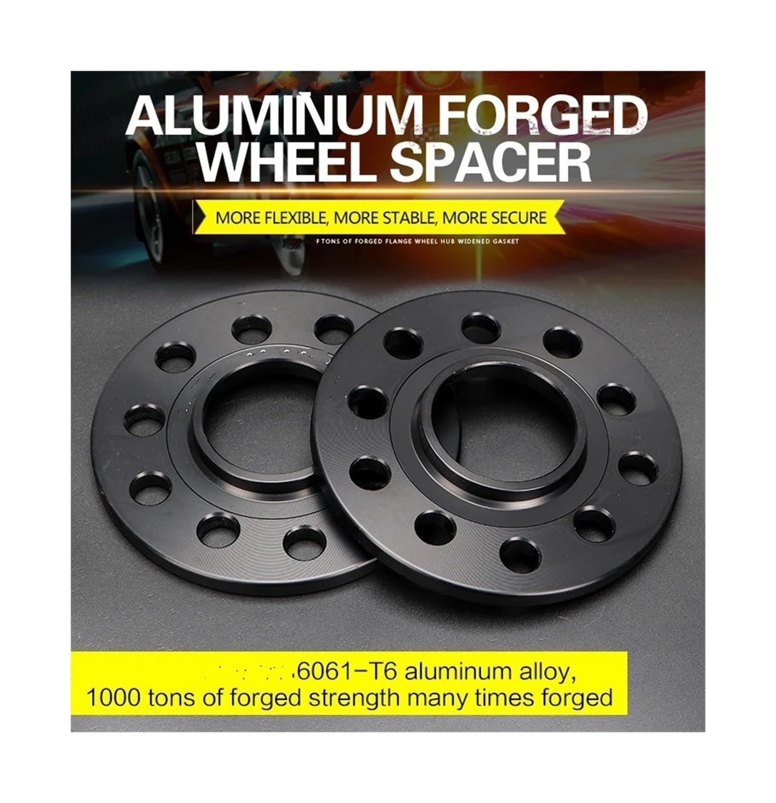 distanziali auto Per Benz Auto 3/5/7/12/15/20 Mm | Materiale Alluminio 6061-T6 PCD 5x112(3mm Blk)