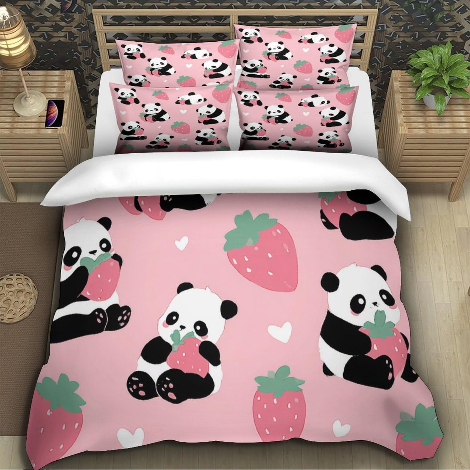 Niedliches Koala-Pärchen Bettbezug Mikrofaser 3D Gedruckt Atmungsaktiv Hautfreundlich Bettdeckenbezug 3 Teilig Weich Reißverschluss mit Kissenbezug Kuschelig for Teenager & Erwachsene