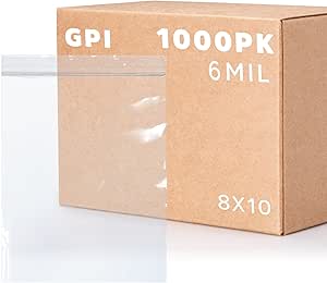 GPI - 9" X 12" Clear Plastic Zip Bags, 1000 Count, Heavy-Duty 4 Mil Thick Durable - View #10