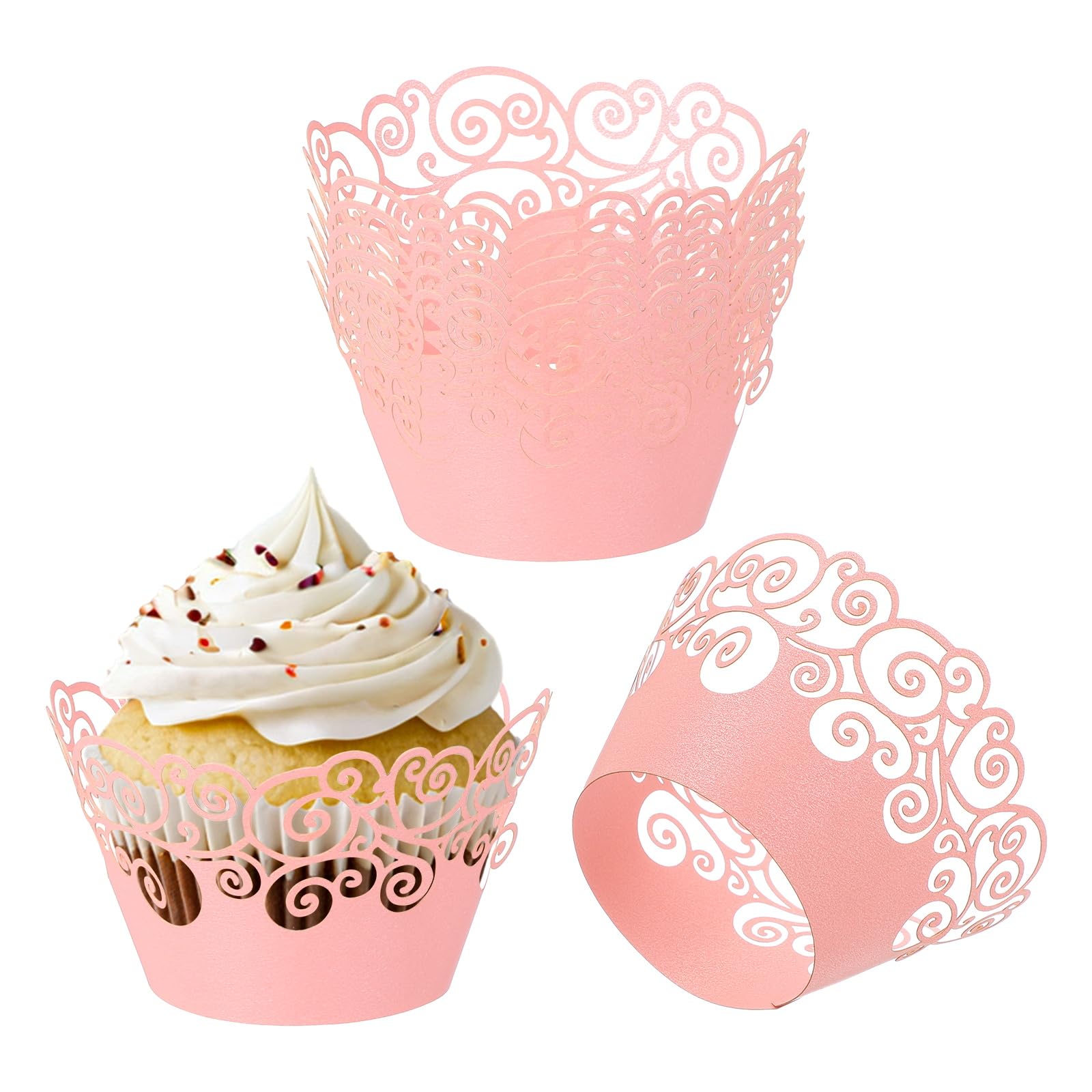 Moule cupcake papier PATIKIL rose nuage haute résistance pour cuisson anniversaire lot de 50