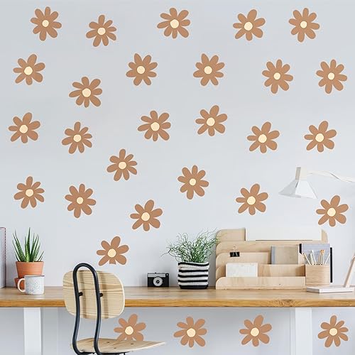 Miniatura 4 de BBTO Calcomanía de pared de margaritas de vinilo de flores, calcomanías de margaritas, calcomanías florales para despegar y pegar, para guardería,