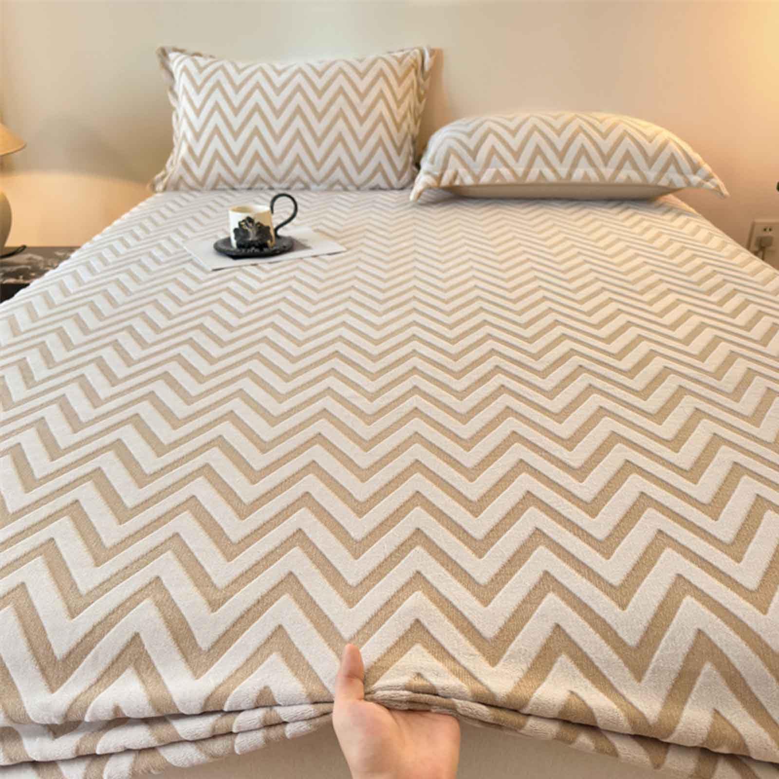 Drap-housse profond chaud en peluche pour stopper le froid nocturne