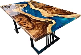 Ocean Style Epoxy Resin Table Top, Sea Waves epoxy Table, Personalized Ocean Resin Epoxy Table, Handmade Ocean Dining Table, Live Edge Ocean Epoxy Table, Natural Wood Table, Beach Epoxy Table (24x48 inch)