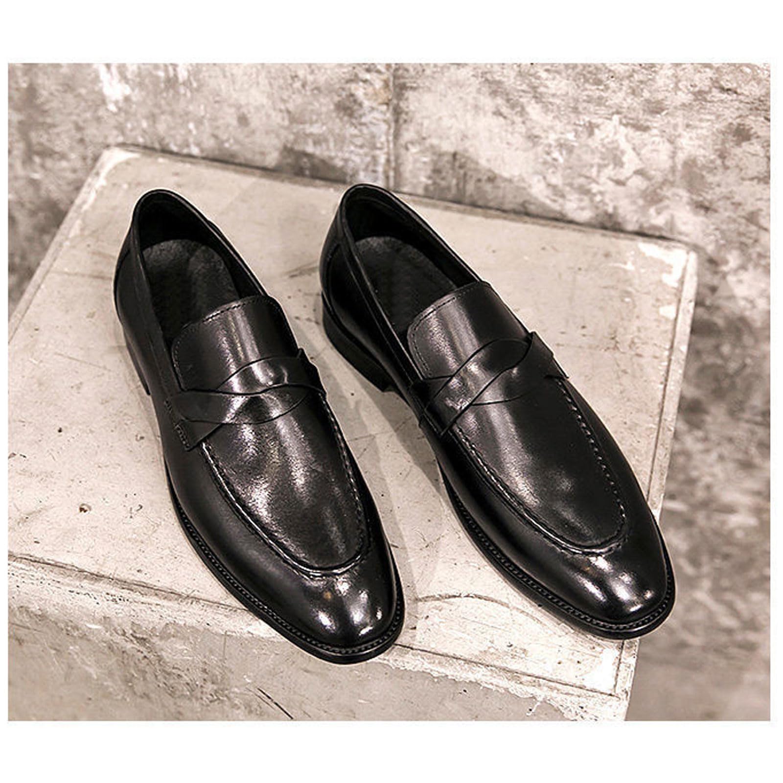Uomo Mocassini Slip on Scarpe da Abito Formale, Punta Quadrata per Lavoro E Casual, Stile Oxford Business