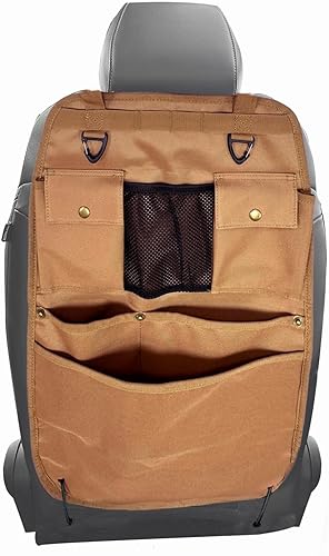 Miniatura 8 de Organizador de respaldo de asiento de coche negro con múltiples bolsillos y ganchos