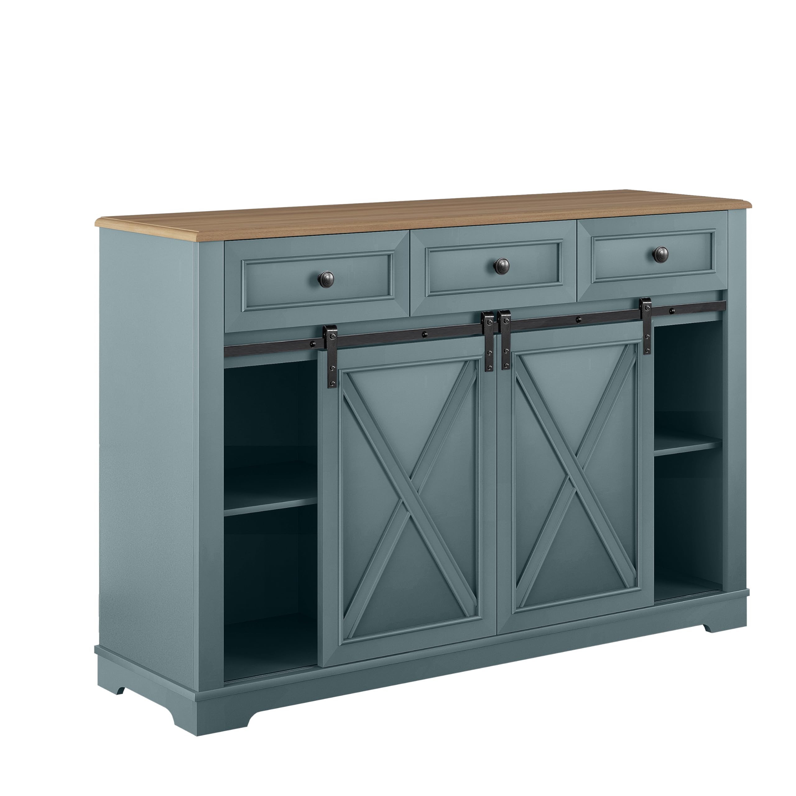 Blue Bar Cabinet FESTIVITY 32 Inch Wine Cabinet With Sliding
