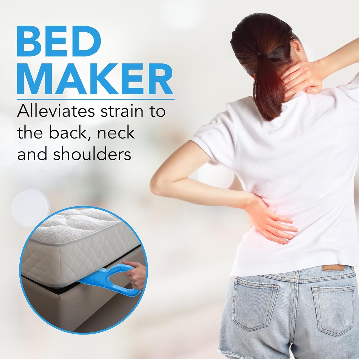PEAKTASTE 2-Pack Mattress Lifter & Bedsheet Tucker, Bed Making Tool 3