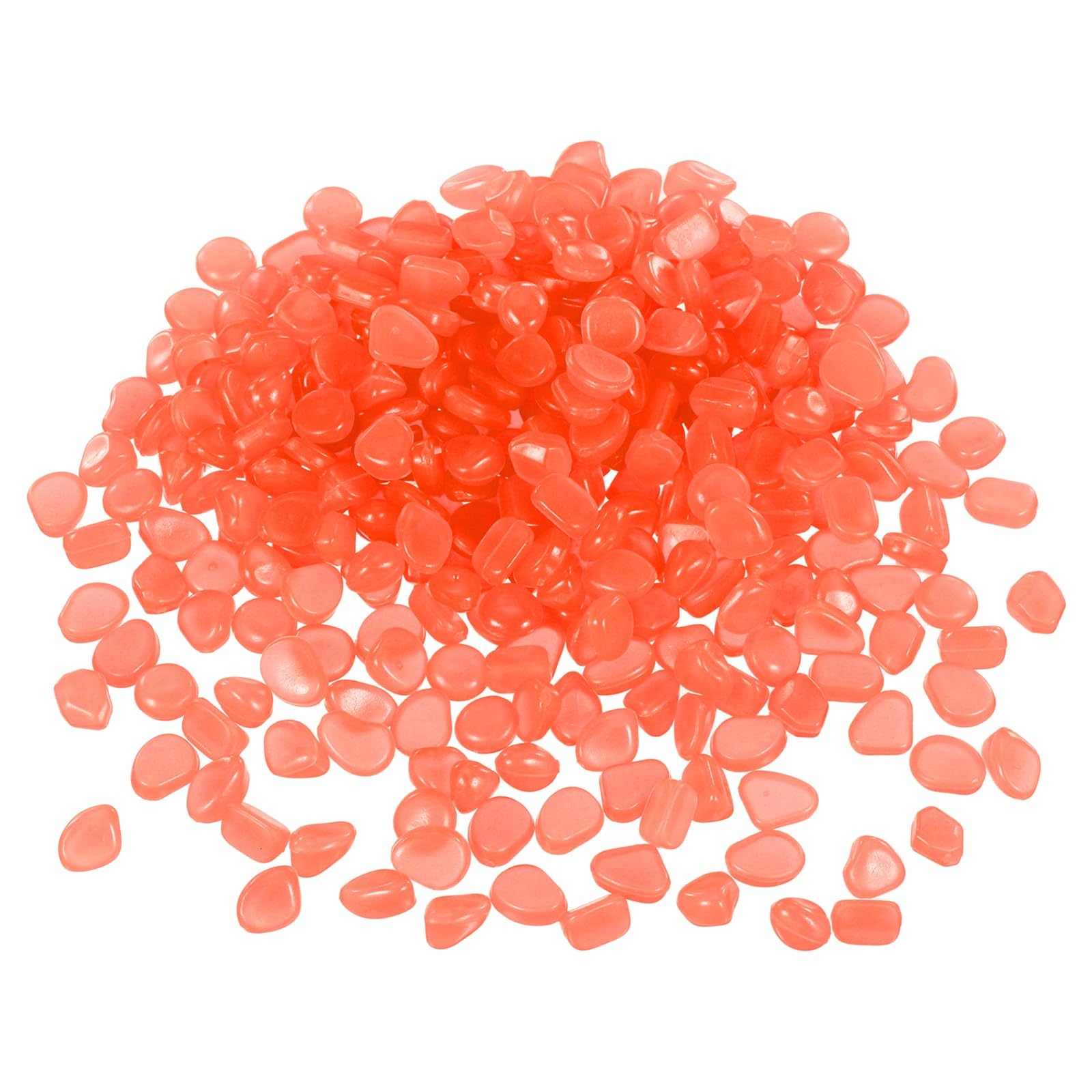 YELARXI Glow in the Dark Stones, Luminous Pebbles Stones Glowing Rocks Decorative Light Up Pebbles 1000 Pcs & Bright Orange -Fitting for (Fish Tank/Outdoor Garden Decor/Yard/Walkway)