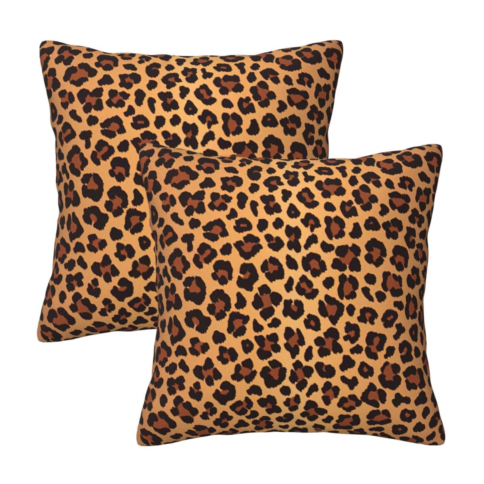 RRhgipp Leopard Pattern Throw Pillow Cases Decorative Cushion Covers Couch Bed Sofa Decoration Xmas Gifts Bed