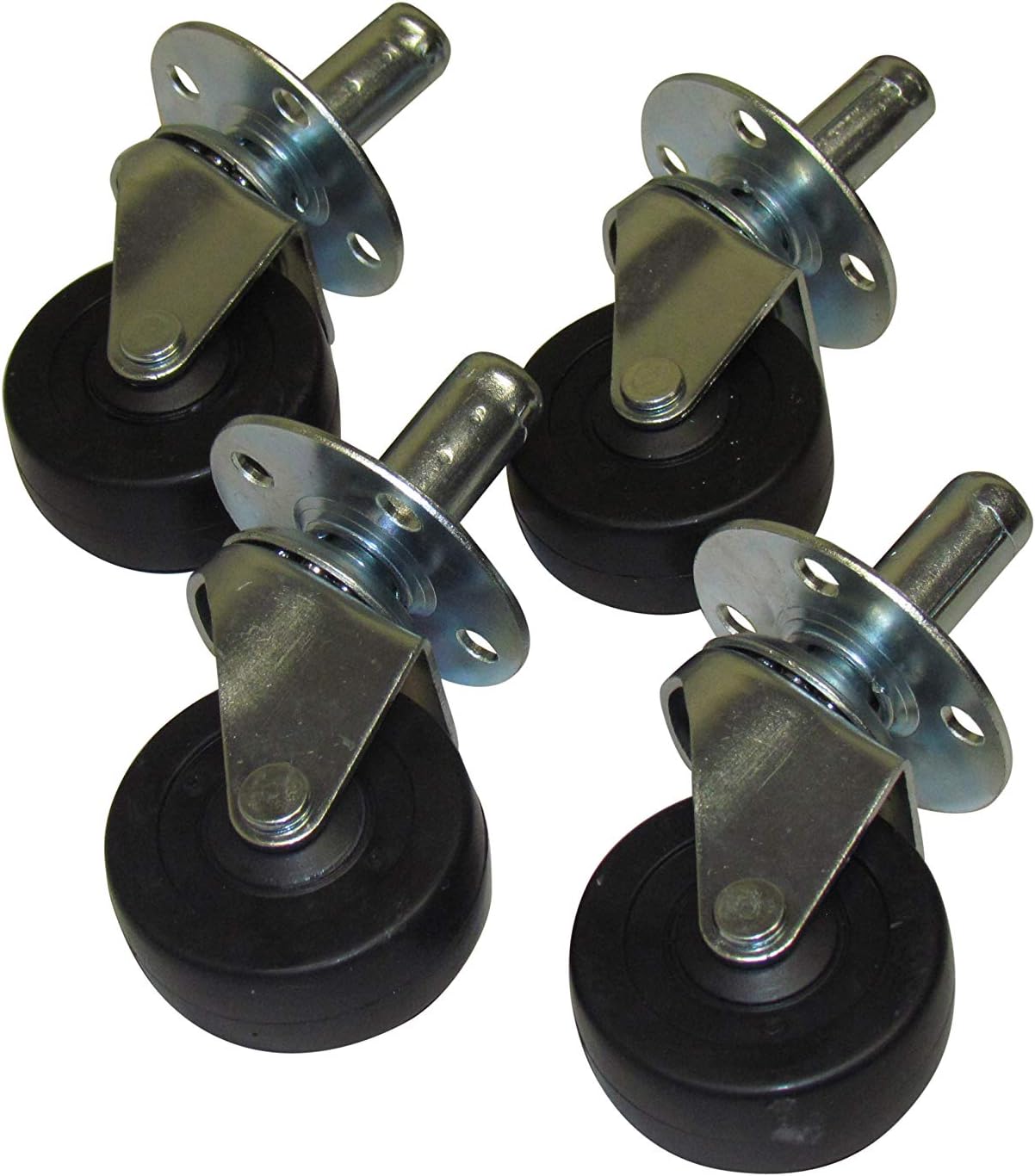 Reliable Hardware Company RH-9006-SET-A Plug Caster Set, Black & Silver 2 inches