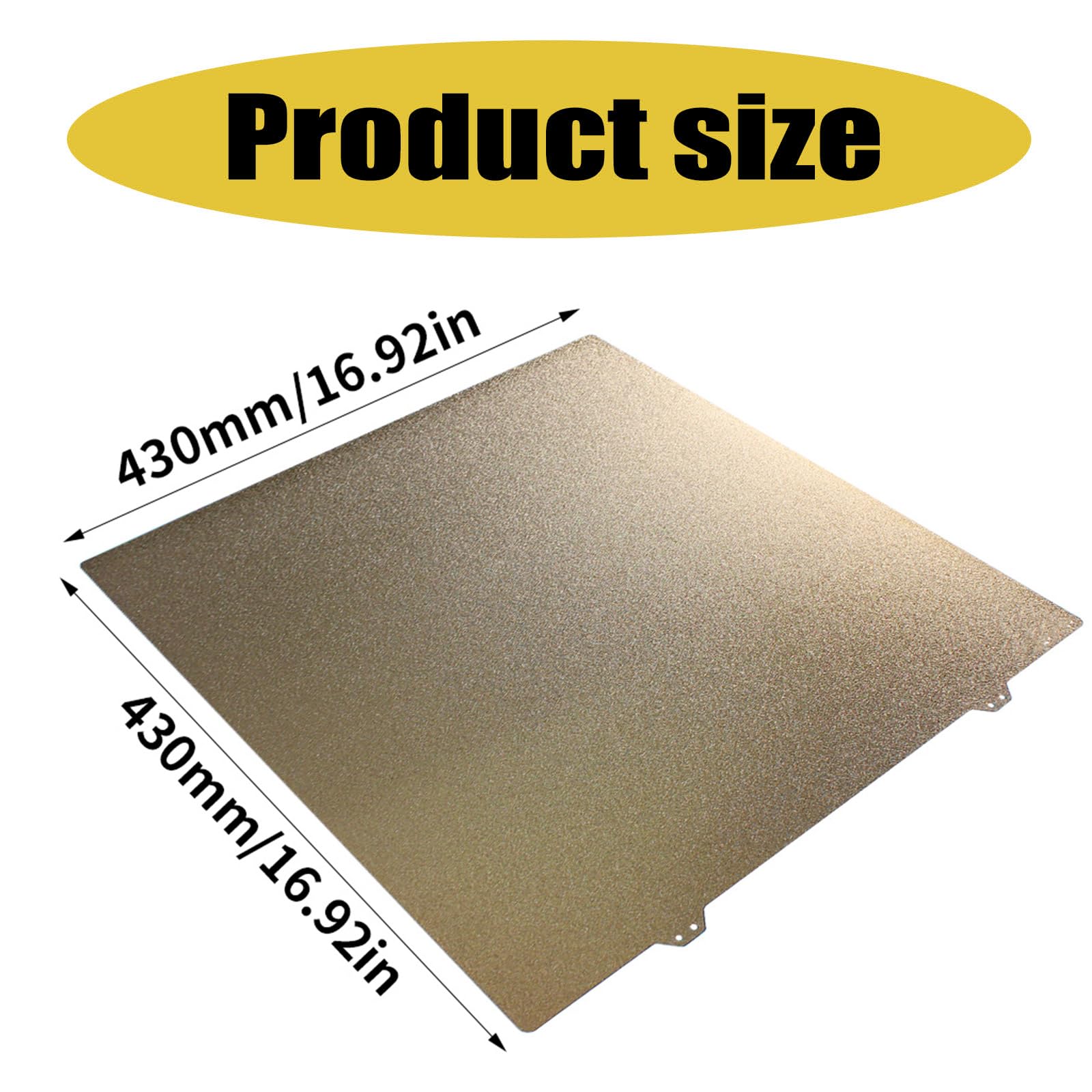 Seitliche 430 x 430 mm, pulverbeschichtete flexible Platte, Befestigung für verbesserten 3D-Druck, hohe Haftung, Druckbett
