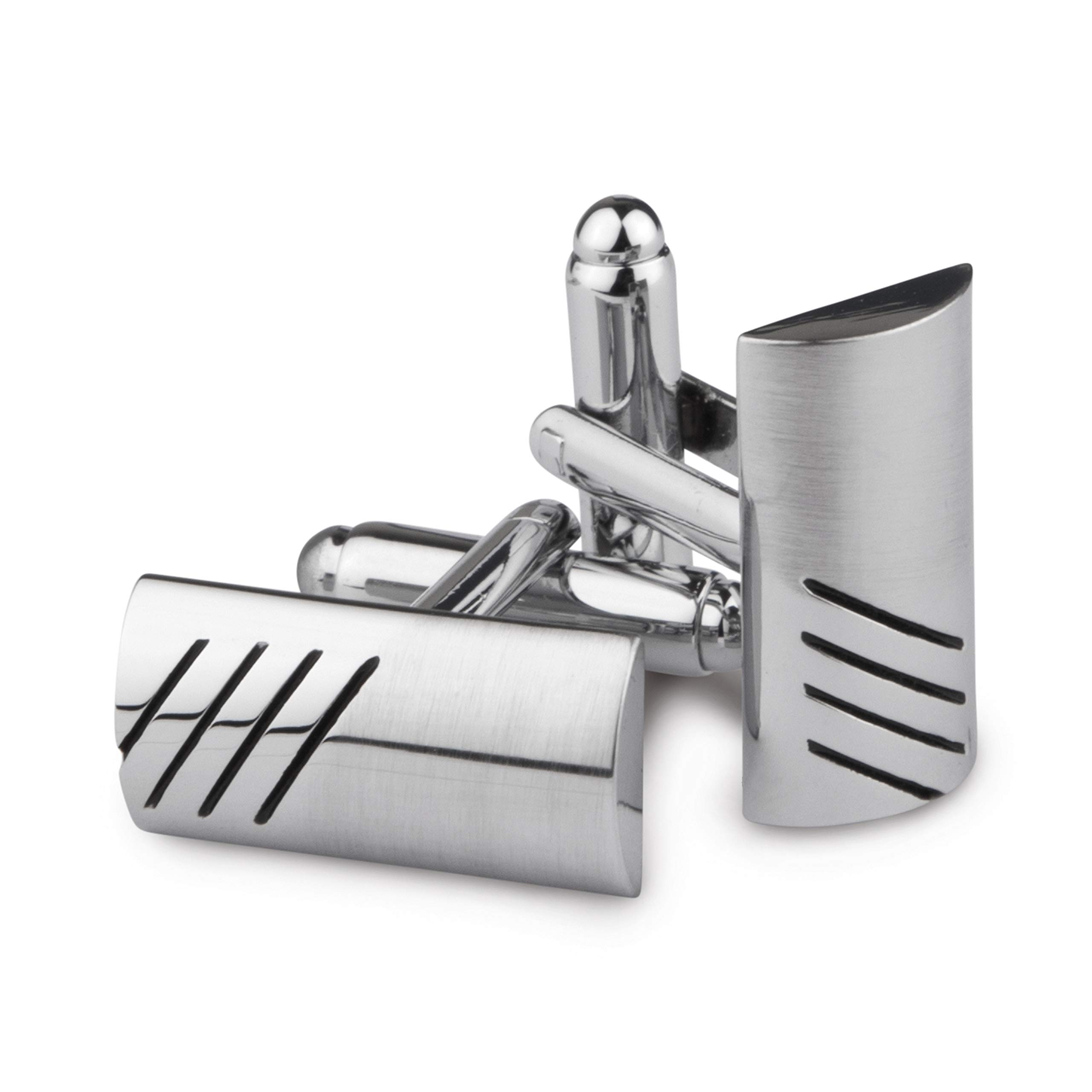 Kovove The Kitty-Cornered Silver Coloured Cufflinks (B07KDBJQ5Y) Amazon Price History, Amazon Price Tracker