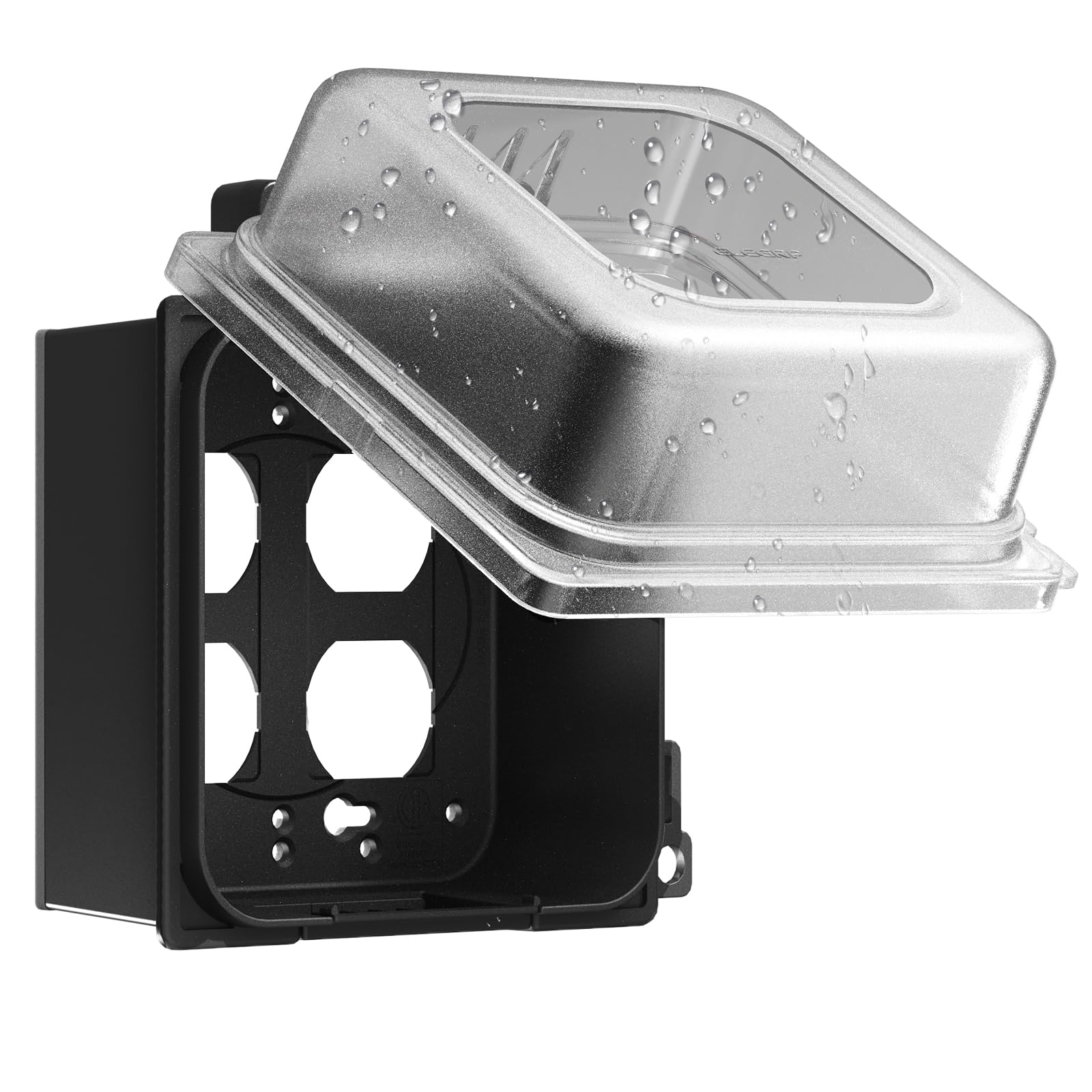 ELEGRP 2-Gang Weatherproof Outdoor Outlet Cover, Extra-Duty Clear in-Use Outlet Cover for GFCI/Decorator Receptacles, 40-in-1 Custom Configurations, UL/CUL Certified, 1 Pack
