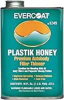 Evercoat Plastik Honey 16oz Premium Body Filler Thinner - Clog-Free, Stain-Free for Smooth Auto Body Repair Fillers & Putties
