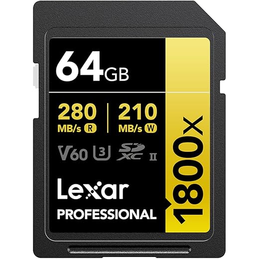 Lexar Gold Series 1800x SDXC Memory Card 64GB
