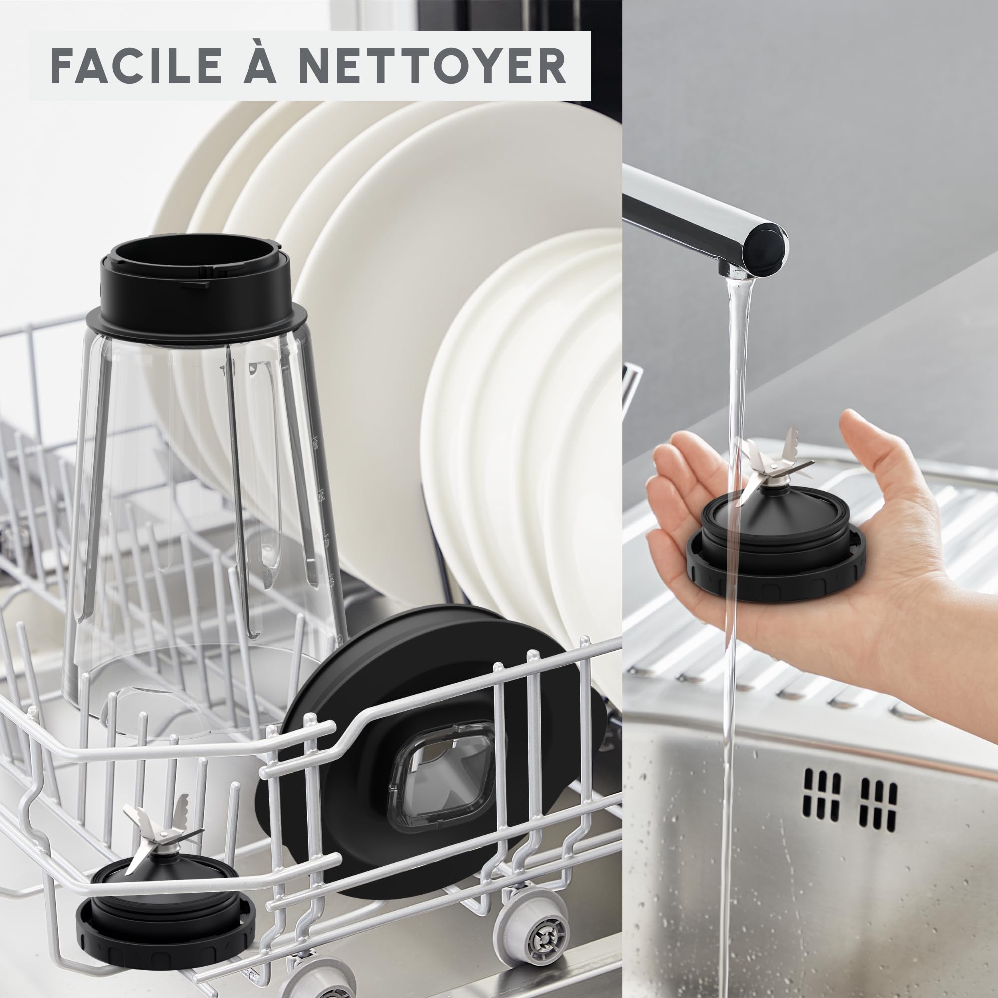 Moulinex PerfectMix Essential LM771BF0 blender o dużej prędkości, 1200 W, technologia z ostrzami Powelix, łatwy w czyszczeniu
