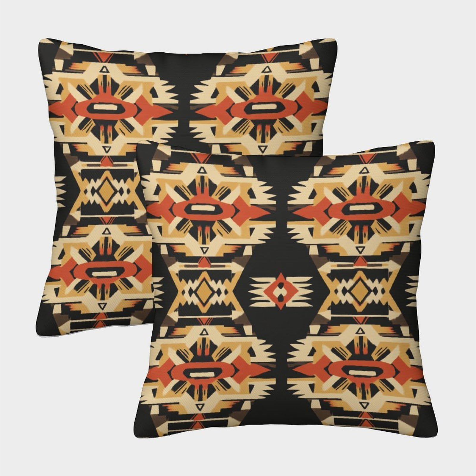 kaiyun 2 Pack Tribal Prints,Thick Lines And Geometric Graphs Pillow Case Home Decoration Sofa Cushion Cover 50x50cm