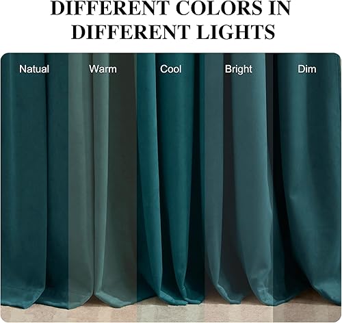 Miniatura 14 de RYB HOME Juego de 2 paneles de cortinas de terciopelo malva, cortinas y cortinas para oscurecer la habitación, con aislamiento térmico, decoración