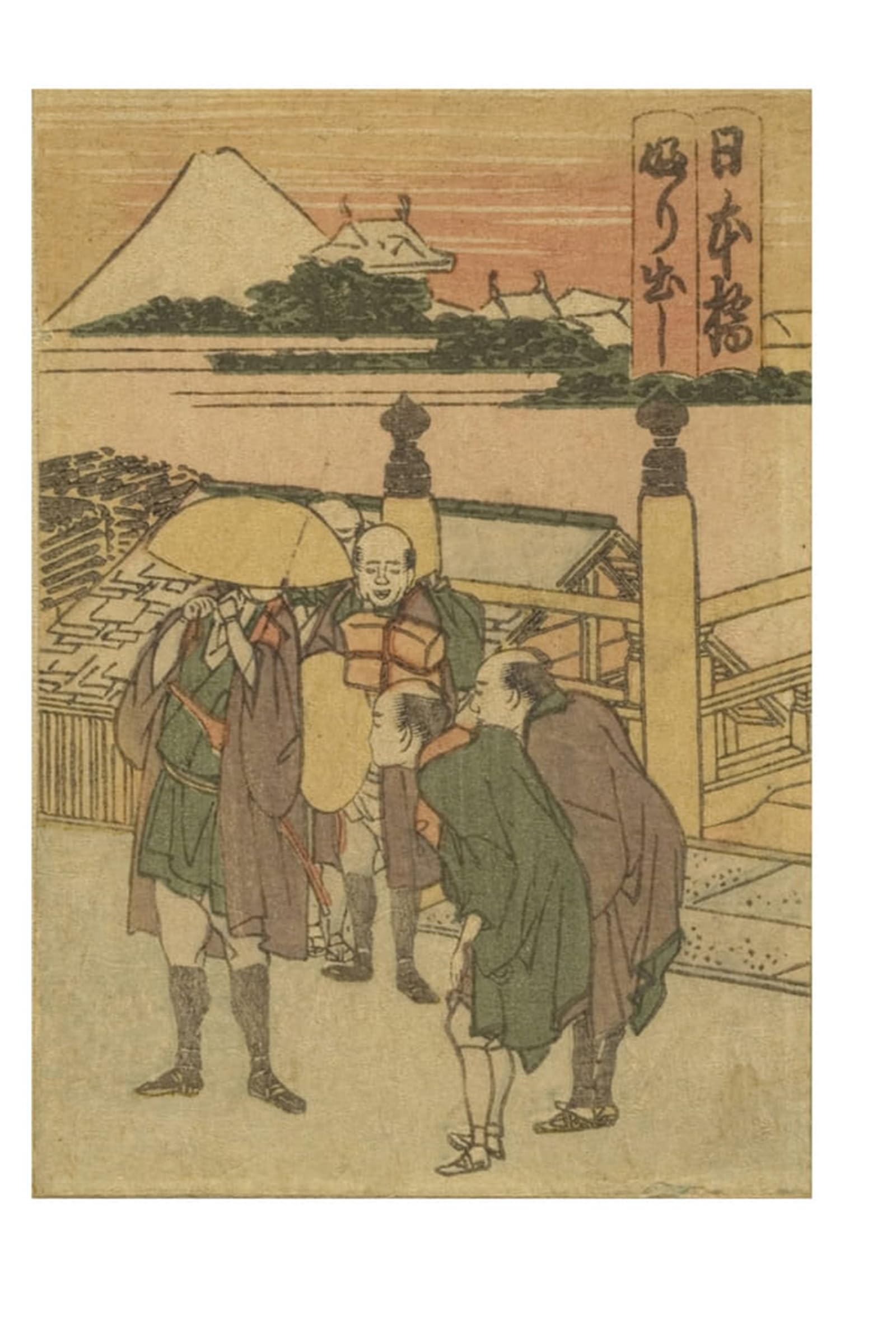 POSTERIIk Famous Modern Artwork Art Mural Nihonbashi Station by Katsushika Hokusai Oil Paintings Pictures for Home Decor 60x90cm