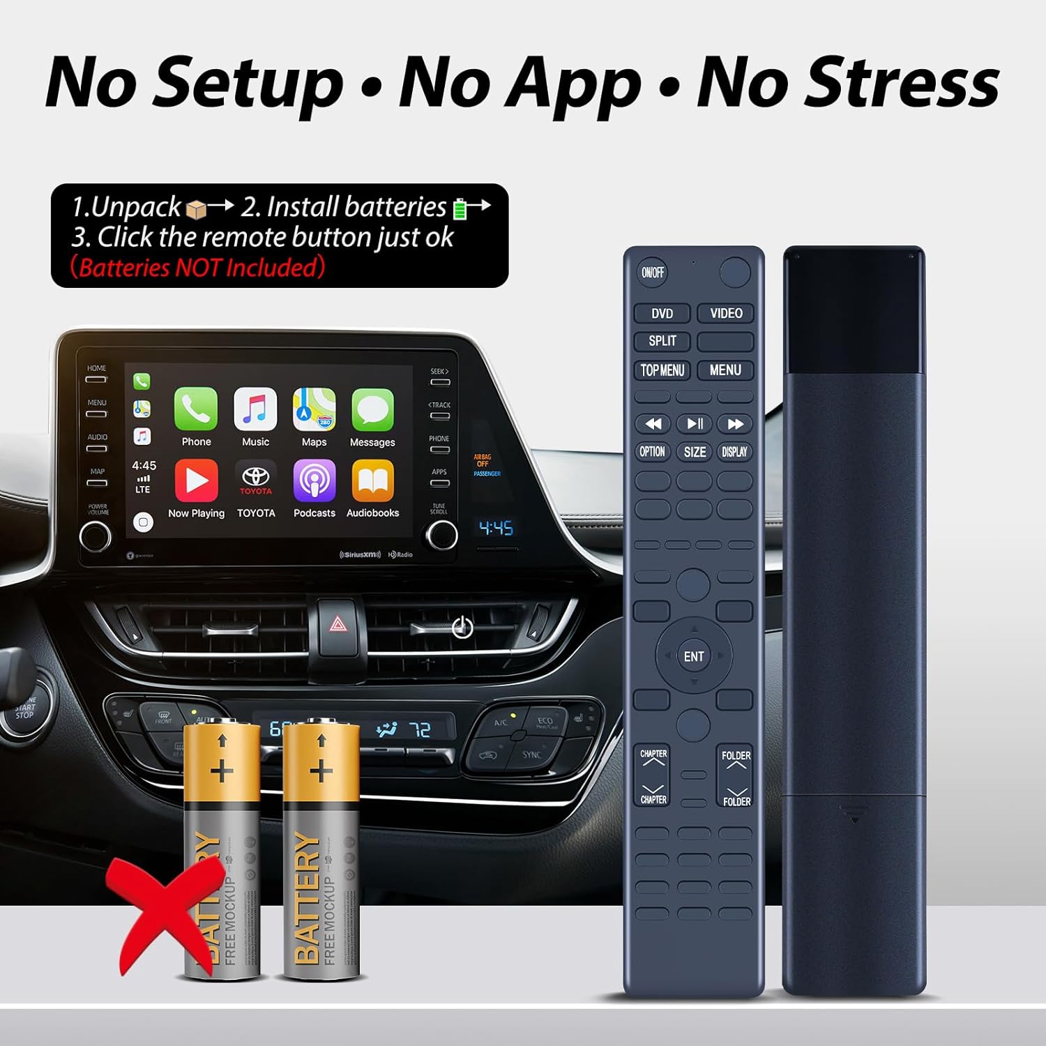 New Replace Remote Control for 2011 2012 2013 2014 Toyota Sienna Rear Entertainment Remote 86170-45070