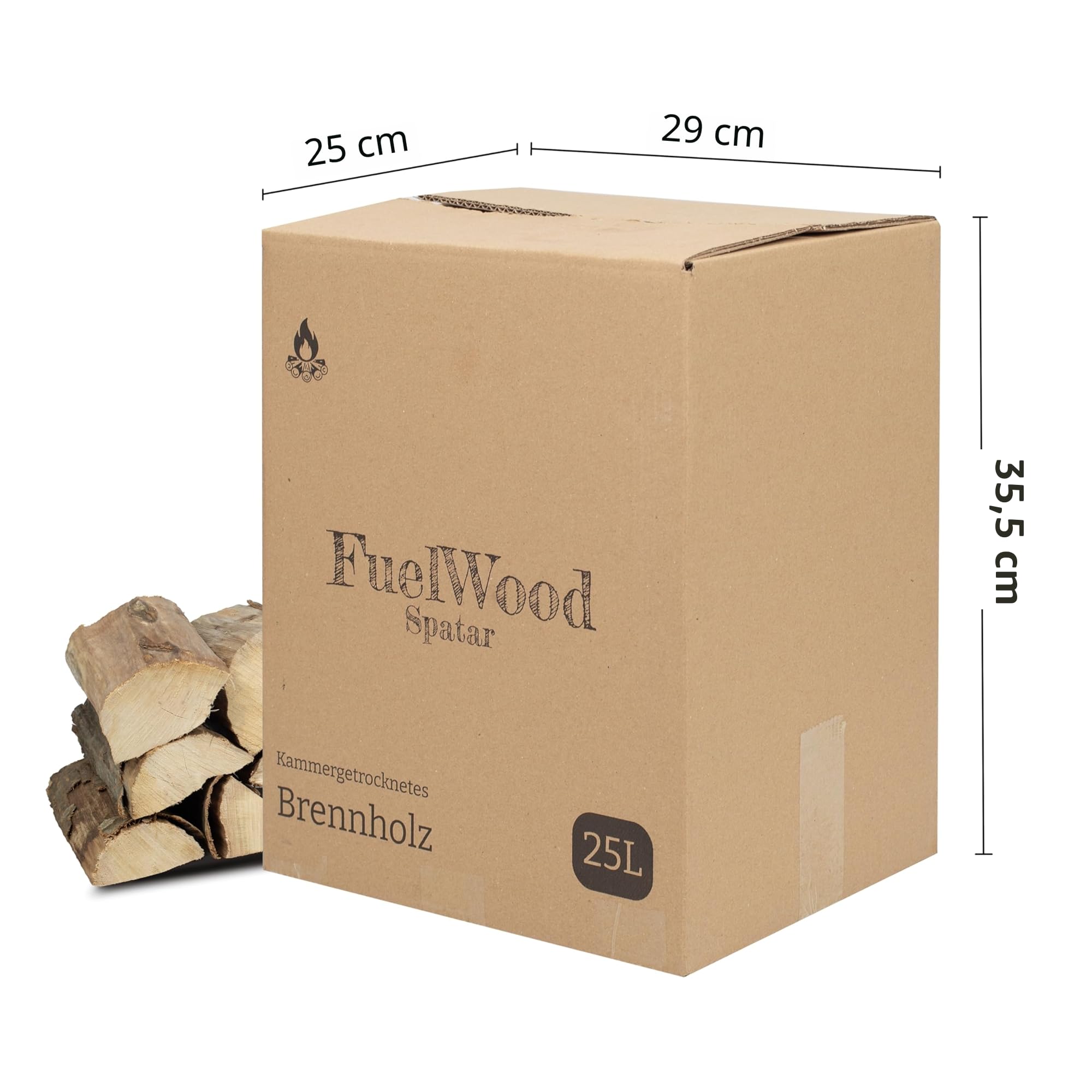 Bois de Chauffage en Charme Séché au Four 25 cm Moins de 15% d'Humidité 25 litres
