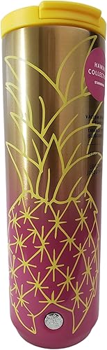 Starbucks Hawaii Collection - Vaso de acero inoxidable con diseño de piña de 16 onzas
