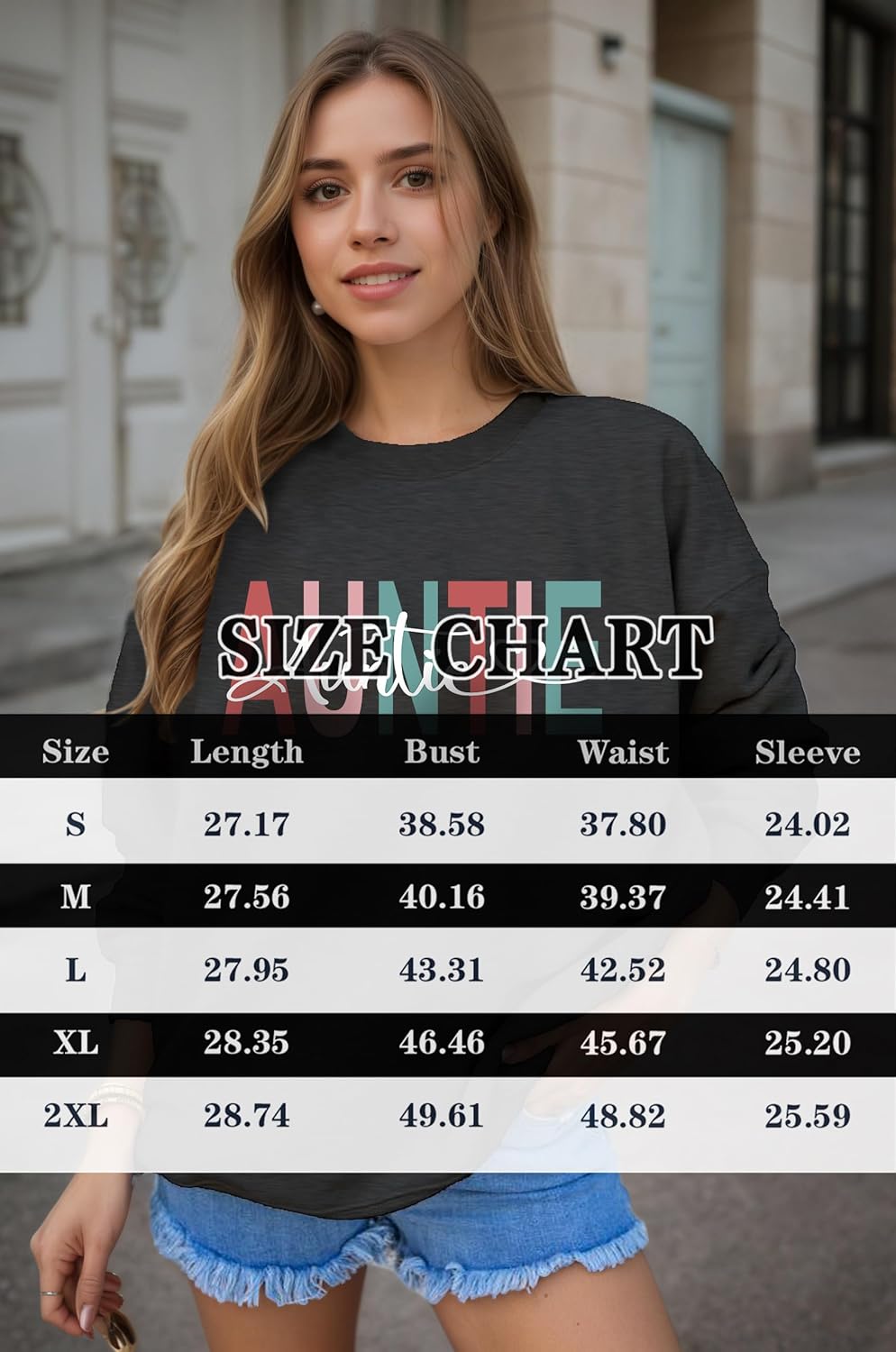 Womens Aunt Sweatshirt Cool Aunt Club Shirt Funny Auntie Letter Print Pullover Tops Crewneck Sweatshirt for Auntie - Image 5