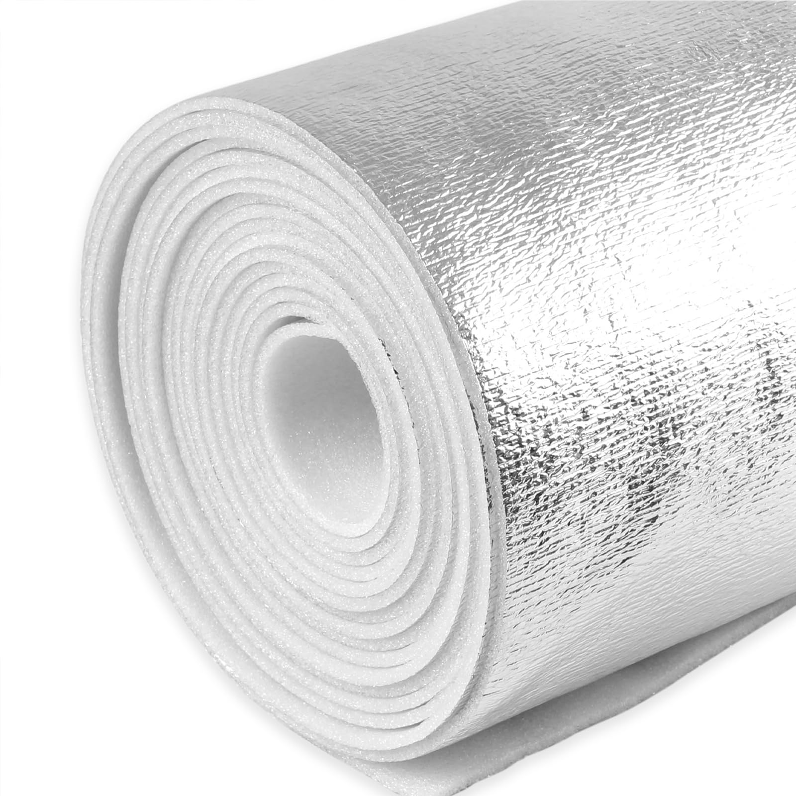 Single Side Foil Reflective Insulation Foam Core Radiant Barrier 5mm 40“ × 80” Thermal Foil Insulation for Ceilings,Walls,Steel Buildings,Roofing ect