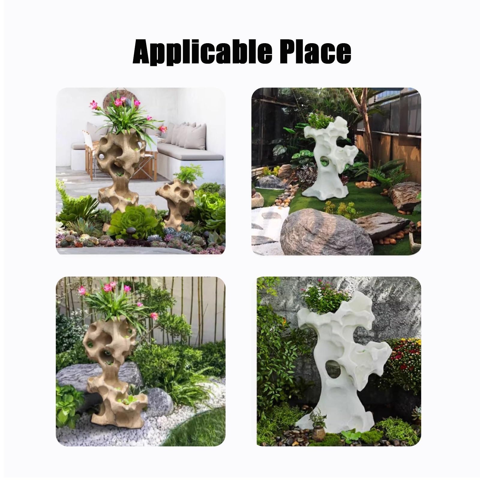Roccia Artificiale, Rocce Decorative, Sassi da Giardino, Ecologiche, Inodore, Adatte per Cortili(Brass)