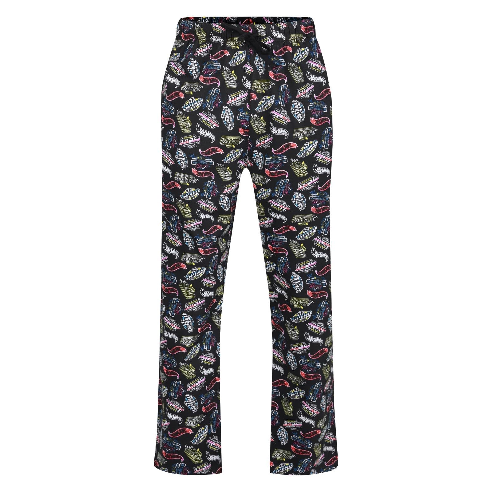Ex Uk Store Men's Qx 04 - Black H.wheels Pyjama Bottoms Character Xmas Print M To Xxl Pj Lounge Sleep Night Wear (Qx04 - M)