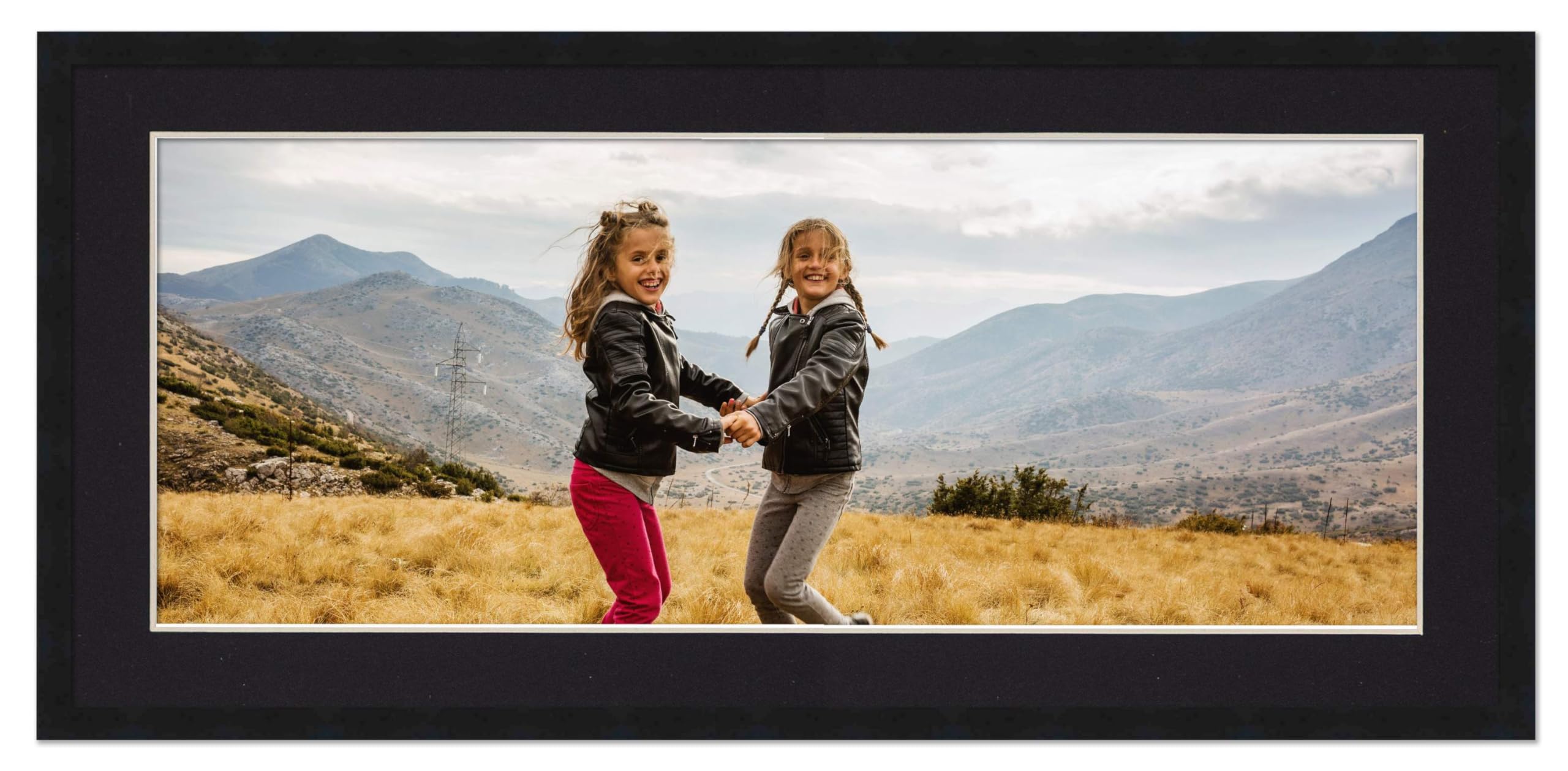 Amazon.com - 12x36 Frame with Mat - Black 16x40 Frame Wood Made to