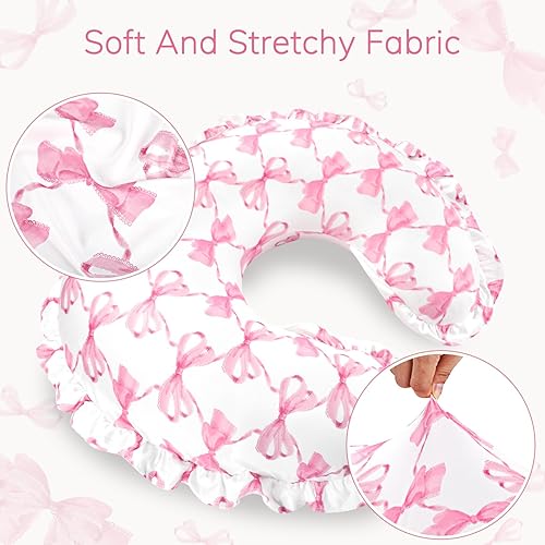 Miniatura 5 de Inserto reversible para asiento de automóvil infantil, funda de almohada de lactancia extraíble y sábanas para cuna para niñas, funda de almohada de