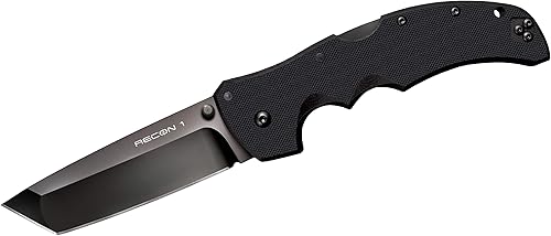 Miniatura 3 de Cold Steel Recon 1 Series Cuchillo plegable táctico con bloqueo Tri-Ad y clip de bolsillo, fabricado con acero CPM-S35VN de primera calidad, borde