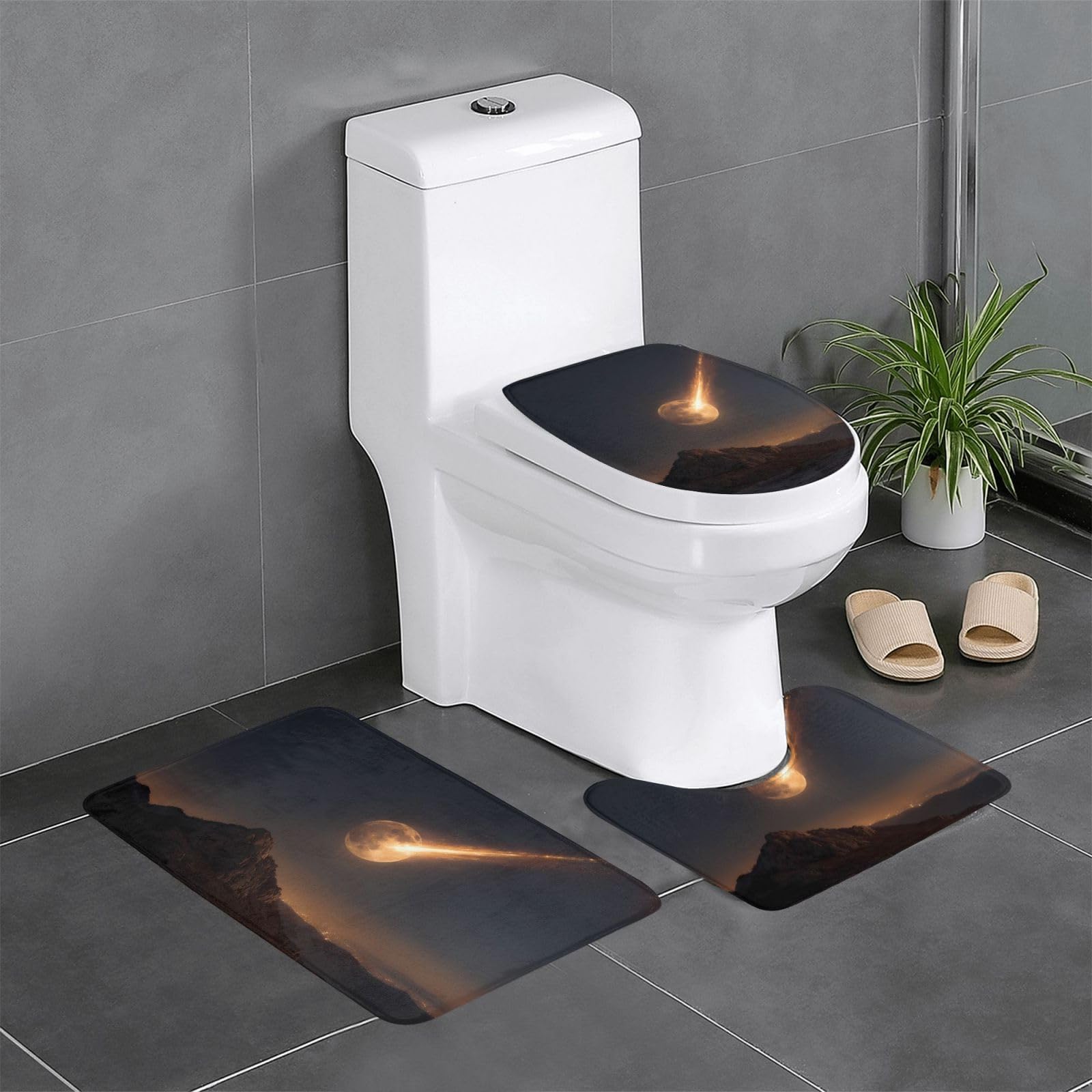 Tapis de bain lot de 3 antidérapant absorbant pour sol douche