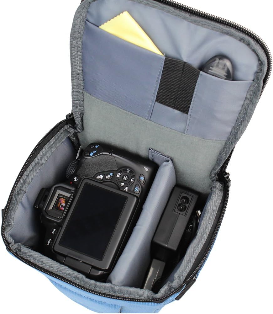 Camera Case - Evecase Digital SLR / DSLR Professional Camera Shoulder Bag For Compact system, Hybrid, SLR / DSLR and High Zoom Camera - Blue